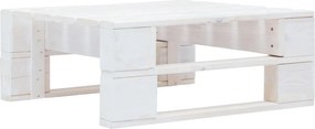 45758 vidaXL Otomana de paletes para jardim madeira branco