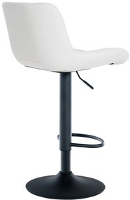 Banco de bar Tover em couro sintético e com estrutura preta 48 x 81-105 x 54 cm Branco