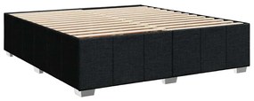 Cama com molas/colchão 200x200 cm tecido preto