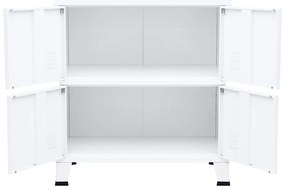 Aparador de arrumação industrial 75x40x80 cm aço branco