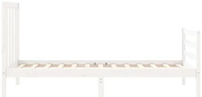 Cama sem colchão 90x200 cm madeira de pinho maciça branco