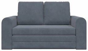 Sofá Cama de Chão 2 em 1 Cinza Escuro 148x71x83 cm Veludo