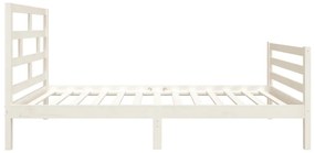 Estrutura de cama solteiro 90x190 cm madeira maciça branco