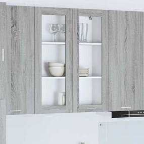 vidaXL Armário suspenso com porta Riga Cinza Sonoma 80 x 31 x 100 cm