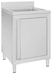 vidaXL Armário p/ lava-louça cozinha comercial 60x60x96cm aço inoxid.