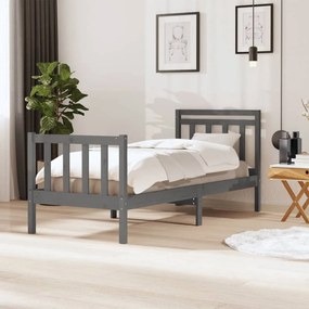 Estrutura de cama pequena solteiro 75x190 cm madeira cinza