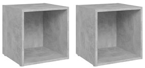 Conjunto de 2 Mesas de Apoio Tones - Cinzento Cimento - Design Moderno