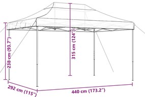 Tenda para festas pop-up dobrável 440x292x315 cm preto