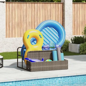 vidaXL Armazenamento de bóias junto à piscina 110x100x57 cm vime PE
