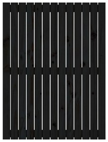 Cabeceira de parede 82,5x3x110 cm madeira de pinho maciça preto