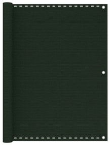 vidaXL Tela de varanda 120x600 cm PEAD verde-escuro