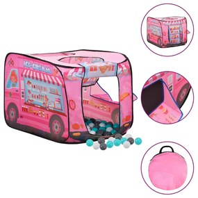 3107752 vidaXL Tenda de brincar infantil com 250 bolas 70x112x70 cm rosa