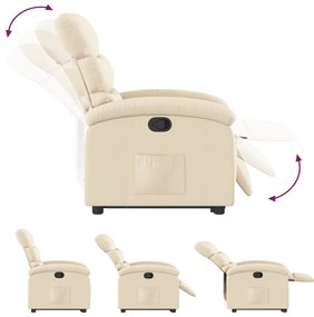 Poltrona reclinável elevatória tecido cor creme