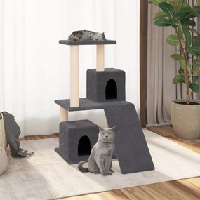 171665 vidaXL Árvore p/ gatos c/ postes arranhadores sisal 82 cm cinza-escuro