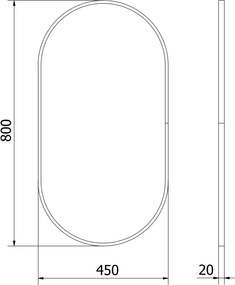 Mexen Loft espelho de casa de banho oval 80 x 45 cm, moldura dourada - 9851-080-045-000-50