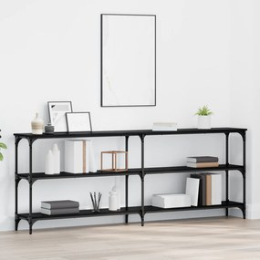 Mesa de Console Carvalho Preto 200x29x75 cm Madeira Engenheirada