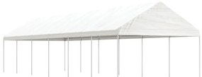 Gazebo com telhado 13,38x4,08x3,22 m polietileno branco