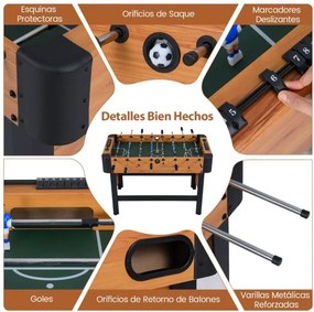 Mesa de Matraquilhos com 22 Jogadores, 2 Bolas e Marcadores Deslizantes para Crianças e Adultos Natural