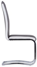 Cadeiras de jantar cantilever 4 pcs couro artificial cinzento