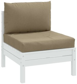 vidaXL Almofadões de paletes 2 pcs mesclado tecido cinza-acastanhado