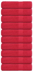 vidaXL Toalhas de mãos 10 pcs 50x100 cm 360 gsm 100% algodão vermelho