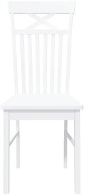 Cadeiras de jantar 2 pcs madeira de seringueira maciça branco