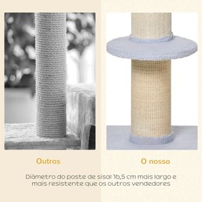 PawHut Arranhador para Gatos Altura 91 cm Arranhador para Gatos de 3 N