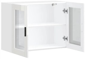 Armário de parede cozinha porta vidro Porto branco alto brilho
