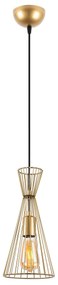 Candeeiro Suspenso Teltom – Dourado Brilhante – 15 x 15 x 125 cm