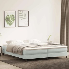 vidaXL Cama com molas/colchão cinzento-claro 200x210 cm veludo