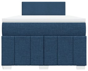 Cama boxspring com colchão 120x190 cm tecido azul