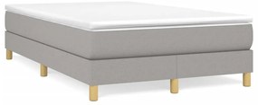 Cama boxspring com colchão 120x190 cm tecido cinzento-claro