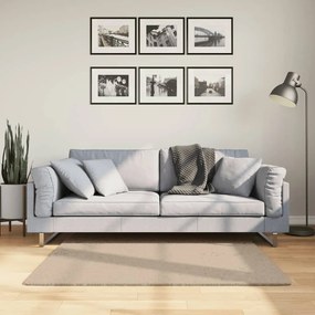 vidaXL Tapete pelo curto macio e lavável HUARTE 120x120 cm cor areia