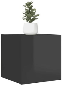 vidaXL Armário de parede para TV 30,5x30x30 cm cinzento brilhante