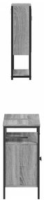 2 pcs conjunto móveis WC derivados de madeira sonoma cinza