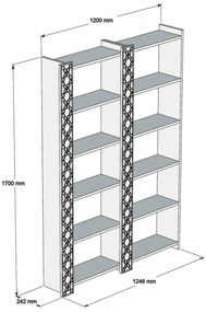 Estante City – Nogueira – 124,6 x 170 x 24,2 cm