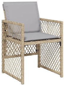 Conjunto de Jantar de Jardim vidaXL 5 Peças com Almofadas Bege Polirat