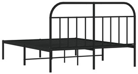 Estrutura de cama com cabeceira 140x190 cm metal preto