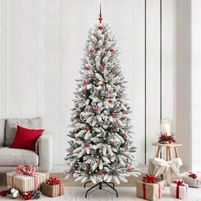 vidaXL Árvore de Natal Artificial com 300 LEDs Branco 240 cm