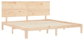 Cama sem colchão 200x200 cm madeira de pinho maciça