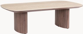 Mesa de centro oval em madeira com tampo em aspeto de travertino Ezekiel, 130 x 70 cm
