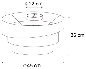 Candeeiro de tecto moderno preto 45 cm 3 luzes - Drum Trio Moderno