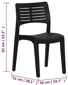 Cadeiras de jardim 2 pcs polipropileno antracite