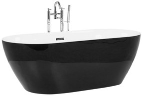 Banheira autónoma em acrílico preto 180 x 80 cm CARRERA Beliani