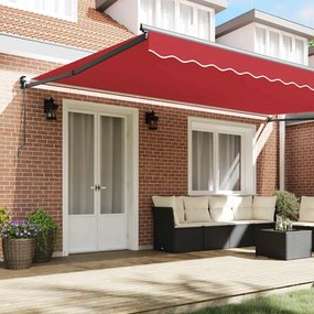 Toldo Retrátil Manual Vermelho 500x300 cm