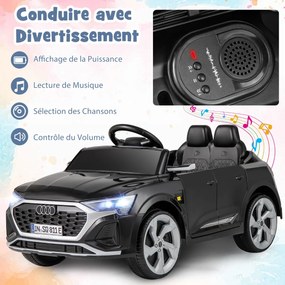 Carro elétrico 12V para crianças, licenciado Audi SQ8, com controle remoto, buzina, luzes LED, música, 3 velocidades, para maiores de 3 anos, rosa