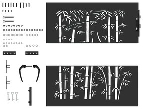 Portão de Jardim Preto 105 x 100 cm Aço com Revestimento em Pó