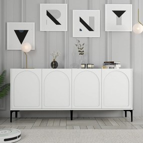 Console Lyon – Branco e Preto – 180x79x35 cm