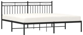 Estrutura de cama em metal com cabeceira 180x200 cm preto