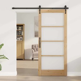 vidaXL porta interna com vidro 'ORKDAL'86x198,5x4 cm de madeira sólida de pinho